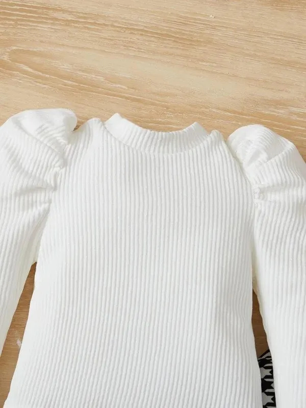 White_Ramiaaz_Solid_Cotton_Blend_Style_Top_And_Pant_Set_For_Girls