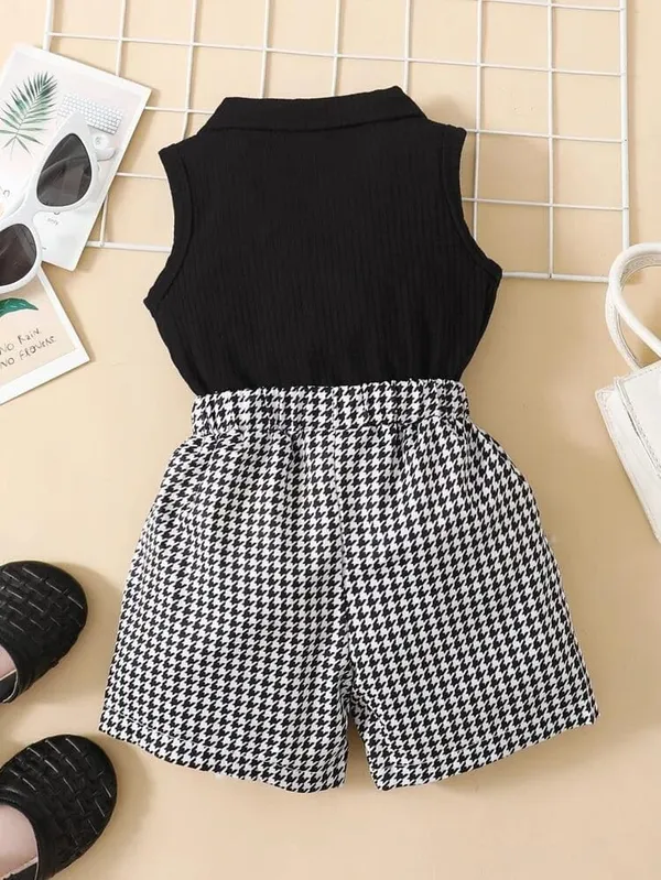 Black_Ramiaaz_Solid_Cotton_Blend_Style_Top_And_Shorts_Set_For_Girls