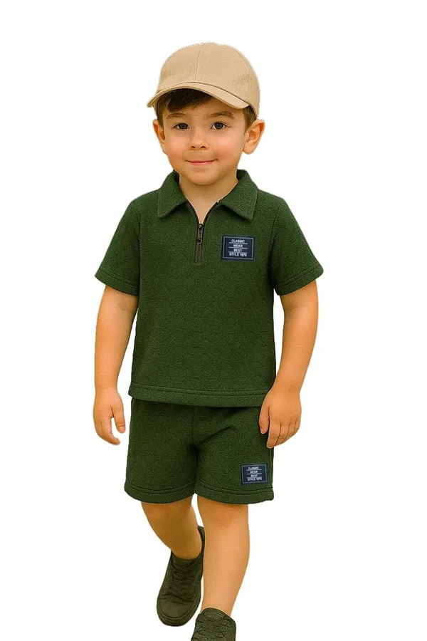 Green_Ramiaaz_Solid_Cotton_Blend_Style_T_Shirt_And_Shorts_Set_For_Boys