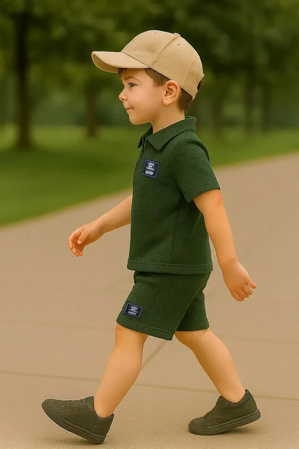 Green_Ramiaaz_Solid_Cotton_Blend_Style_T_Shirt_And_Shorts_Set_For_Boys