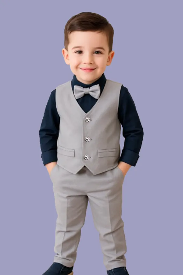 Navy_Grey_Ramiaaz_Solid_Cotton_Blend_Blazer_Style_T_Shirt_And_Pant_Set_With_Bow_Tie_Toddlers_For_Boys