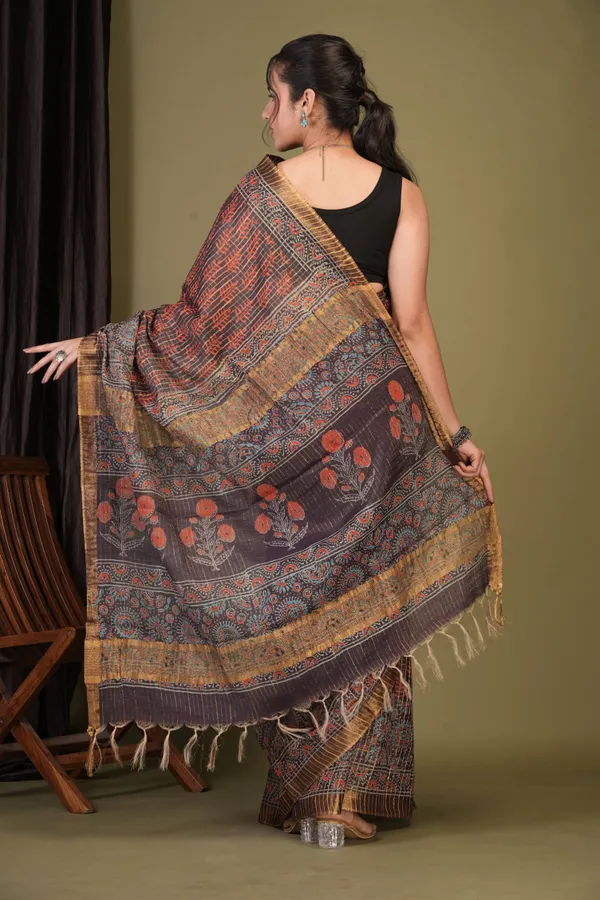 Purple_Cotton_Silk_(Art_Silk)_Ajrakh_Bhagalpuri_Saree_With_Unstitched_Blouse