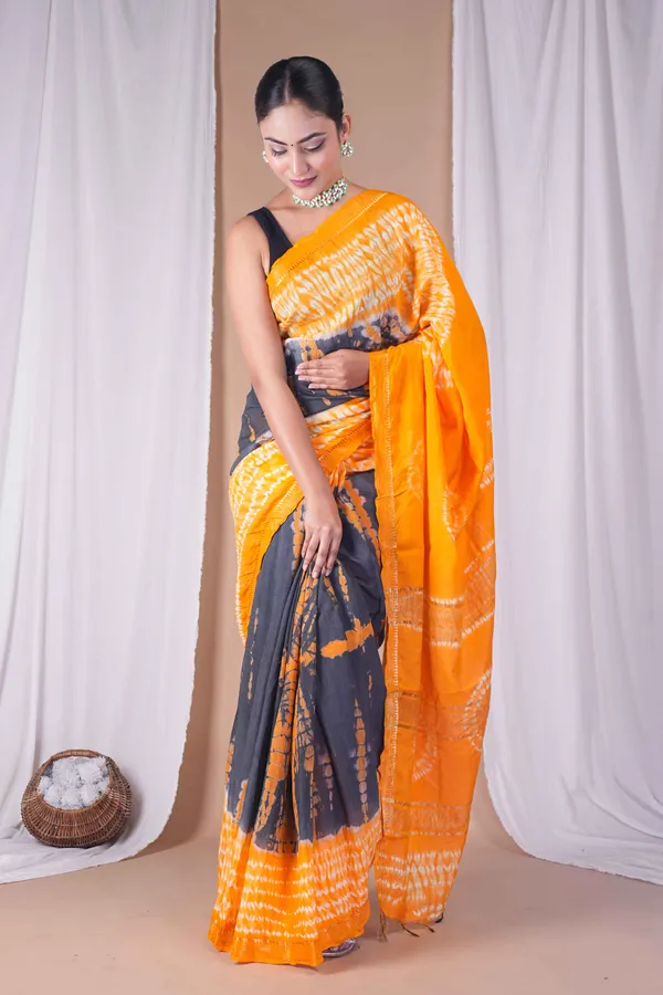 Multicolor_Silk_Blend_Leheriya_With_Maheshwari_Border_Ethnic_Bhagalpuri_Saree_With_Blouse
