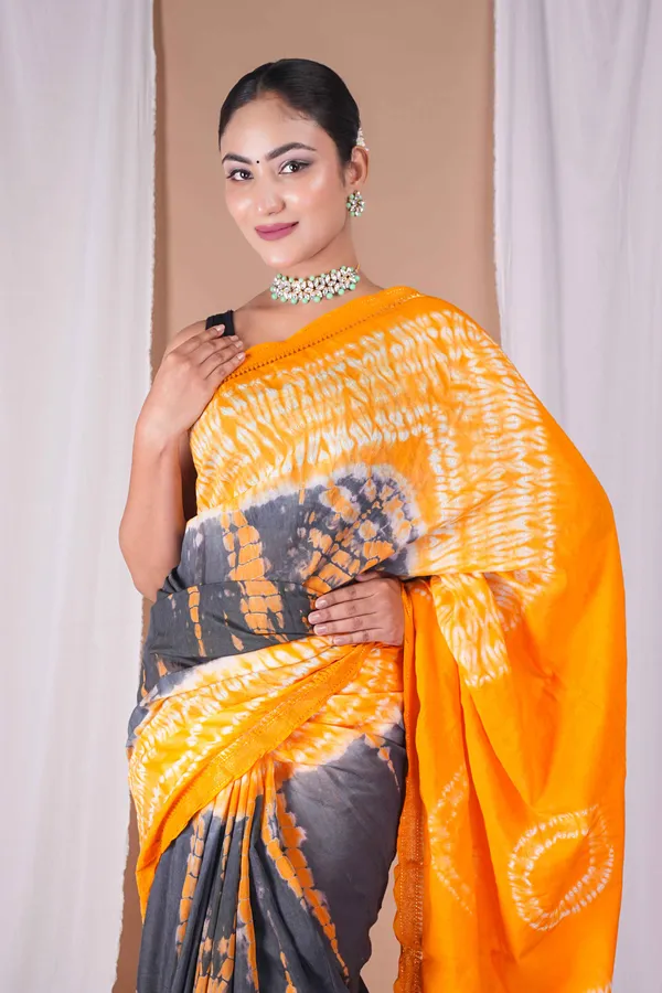 Multicolor_Silk_Blend_Leheriya_With_Maheshwari_Border_Ethnic_Bhagalpuri_Saree_With_Blouse