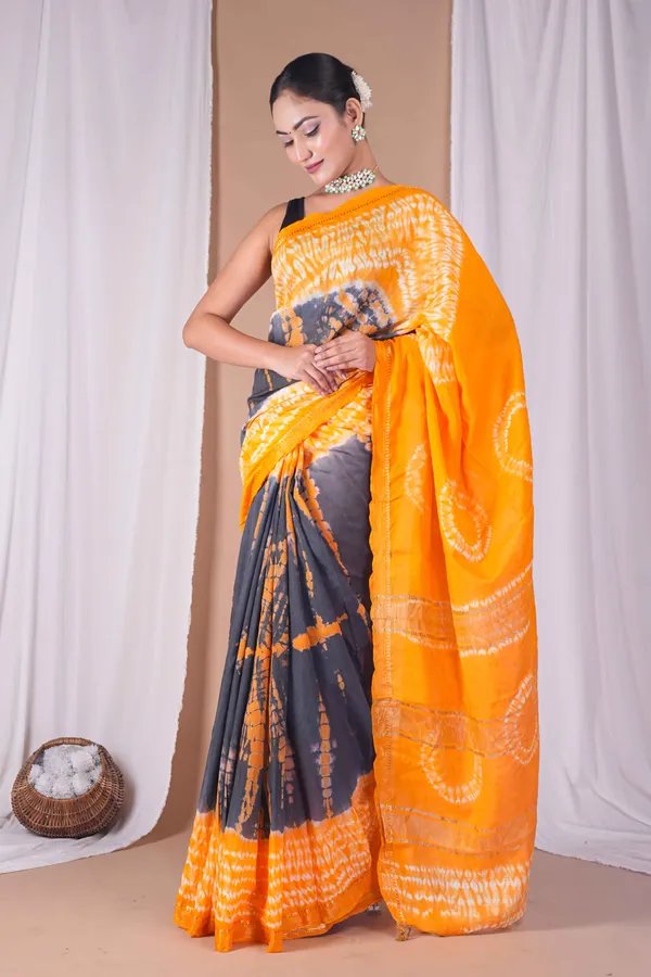 Multicolor_Silk_Blend_Leheriya_With_Maheshwari_Border_Ethnic_Bhagalpuri_Saree_With_Blouse