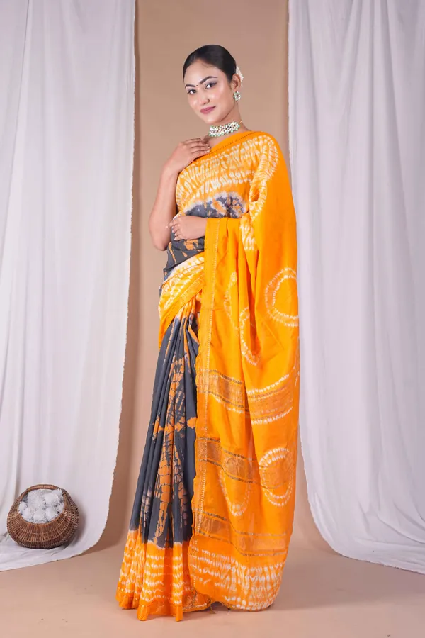 Multicolor_Silk_Blend_Leheriya_With_Maheshwari_Border_Ethnic_Bhagalpuri_Saree_With_Blouse
