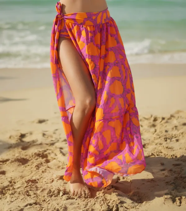 Orange_&_Pink_Coral_Crush_Coverup_Skirt_Beach_Wear_For_Women