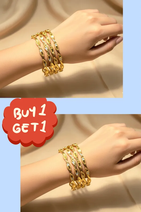 Buy_1_Get_1_Free_Golden_Premium_Quality_Sanita_Bangles_(Set_Of_4)_For_Women