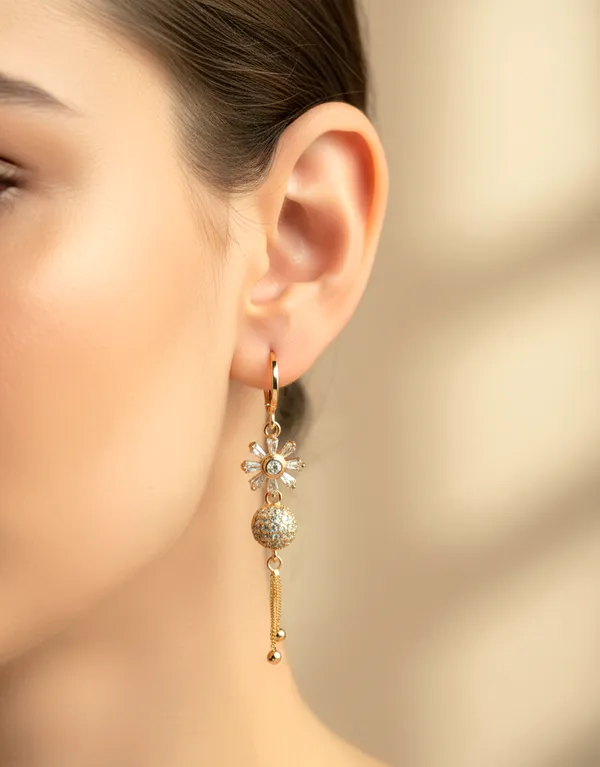 Rose_Gold_American_Diamond_Divariva_Earrings_For_Women