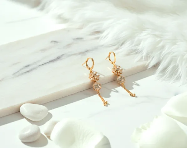 Rose_Gold_American_Diamond_Divariva_Earrings_For_Women