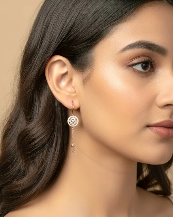 Rose_Gold_American_Diamond_Ranicharm_Earring_For_Women