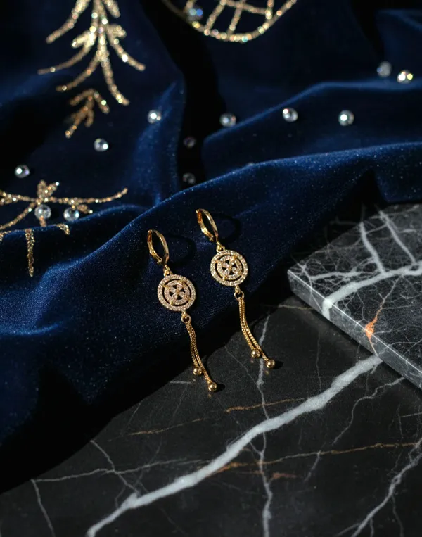 Rose_Gold_American_Diamond_Ranicharm_Earring_For_Women