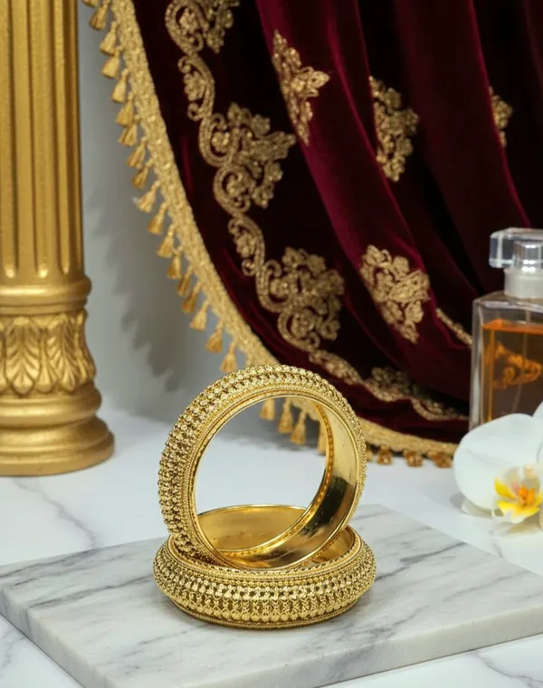 Golden_Premium_Quality_Anamika_Kada_(Set_Of_2)_For_Women