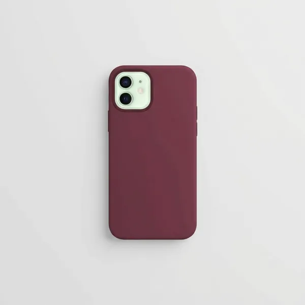 Soft_Touch_Maroon_Silicone_Case_Ultra_Slim_Grip_Cover_For_Iphone_12