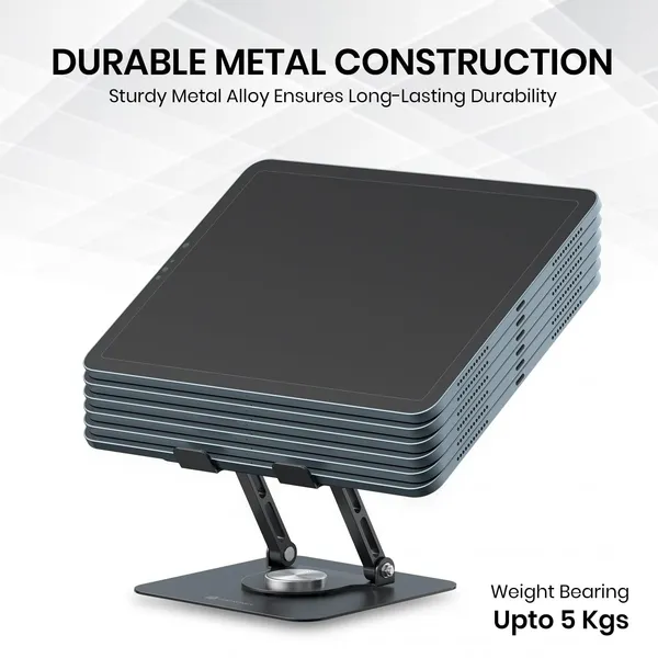 Grey_And_Black_Metal_Tablet_Stand_360_Degree_Rotating_Base_Height_&_Angle_Adjustable_Supports_Up_To_12_Inch_Tablets_&_5Kg_Load_Foldable_&_Portable_Anti_Slip_Pads