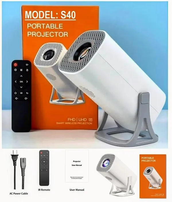Mini_Projector_White_Cylindrical_Portable_Home_Theater_Led_Projector_Fhd_1080P_Support_Wireless_Mirroring_Remote_Control_Ideal_For_Android_Ios_Tv_Stick_Ps5