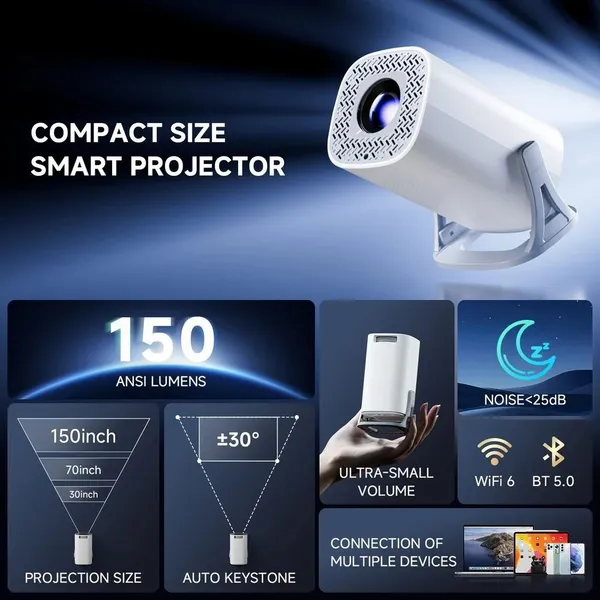 Mini_Projector_White_Cylindrical_Portable_Home_Theater_Led_Projector_Fhd_1080P_Support_Wireless_Mirroring_Remote_Control_Ideal_For_Android_Ios_Tv_Stick_Ps5