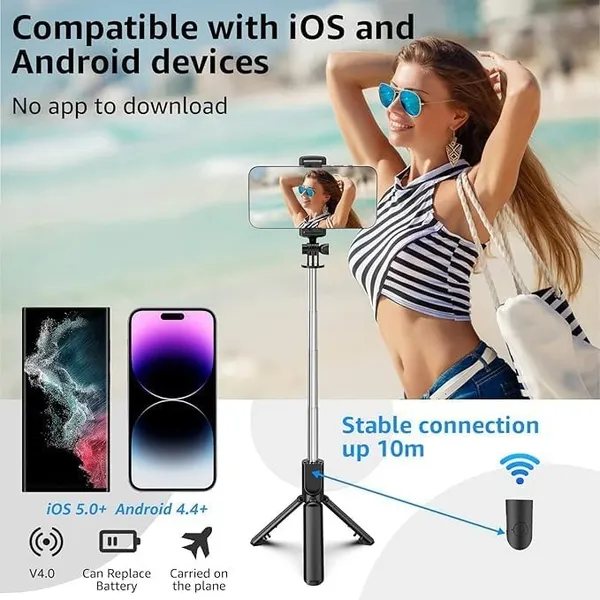 R1_L_Selfie_Stick_Tripod_1.7M_Long_Bluetooth_Remote_Included_Foldable_Phone_Holder_With_Stable_Base_Universal_For_Android_Ios_Black_For_Youtube_Reels_Group_Photos_India
