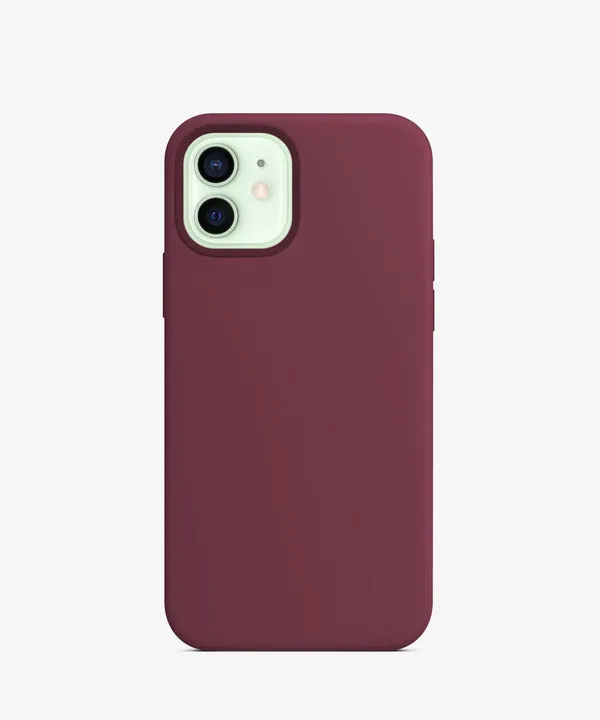 Soft_Touch_Maroon_Silicone_Case_Ultra_Slim_Grip_Cover_For_Iphone_12