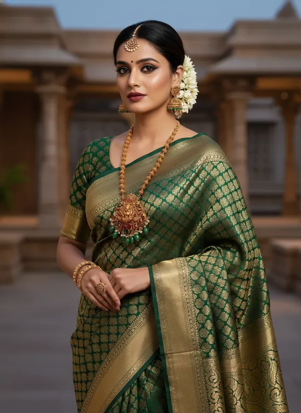 ALPIFY_–_Antique_Lakshmi_Green_Drop_Necklace