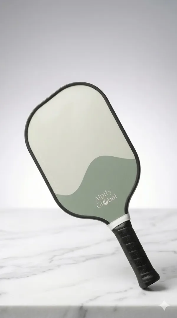 Alpify_Strike_Pickleball_Paddle_with_2_Balls_–_Light_Green_/_Dark_Green_Dual_Tone_(Fiberglass_|_16mm_Core)