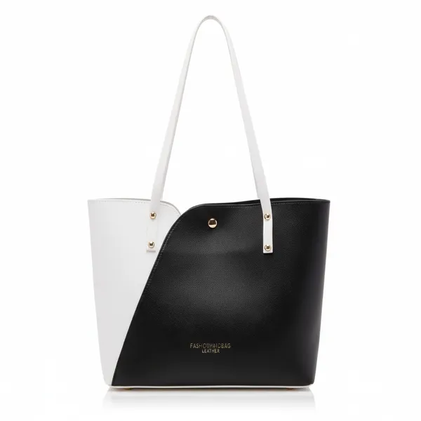 White_With_Black_Pu_Leather_Premium_Women_Hand_Bag_For_Everyone,_Kids_,_Man_And_Women
