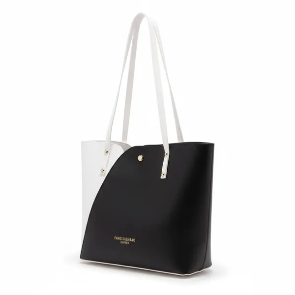 White_With_Black_Pu_Leather_Premium_Women_Hand_Bag_For_Everyone,_Kids_,_Man_And_Women