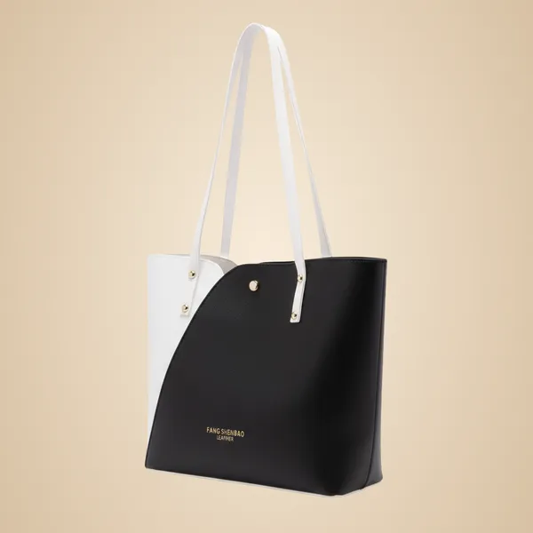 White_With_Black_Pu_Leather_Premium_Women_Hand_Bag_For_Everyone,_Kids_,_Man_And_Women