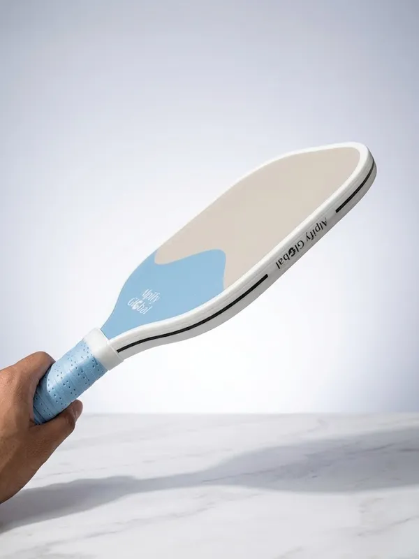 Alpify_Power_Pickleball_Paddle_with_2_Balls–_Gray_/_Sky_Blue_Dual_Tone_(Fiberglass_|_16mm_Core)