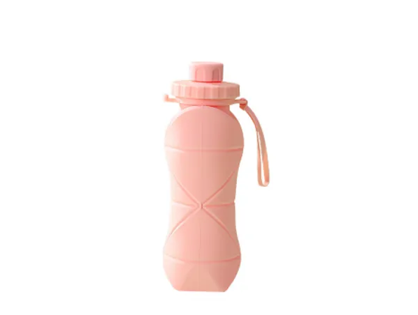 Pink_Plastic_Water_Bottle_Premium_Silicone_Folding_Water_Cup_Portable_For_Everyone,_Kids_,_Man_And_Women