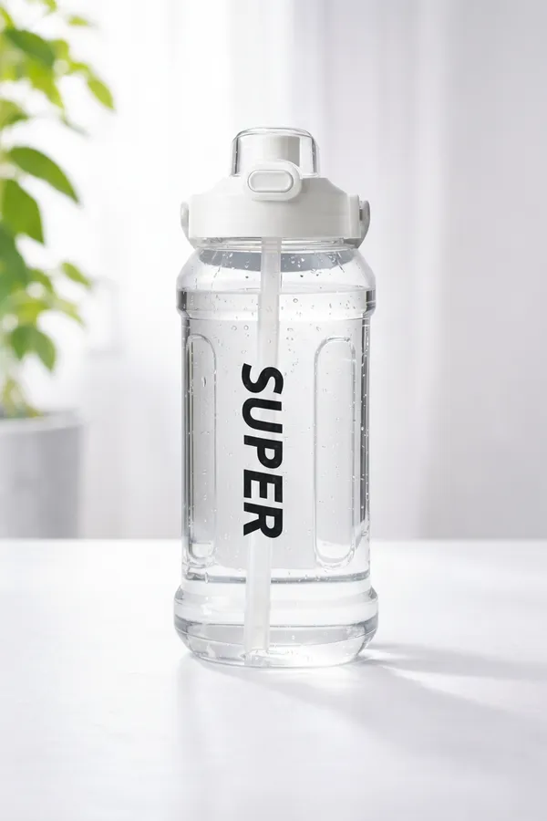 White_Plastic_Water_Bottle_Premium_Large-Capacity_Water_Cup_For_Everyone,_Kids_,_Man_And_Women