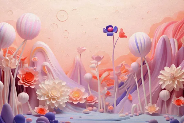 Silk_Render_Flower_Wallpaper