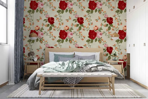 Retro_Rose_Pattern_Wallpaper