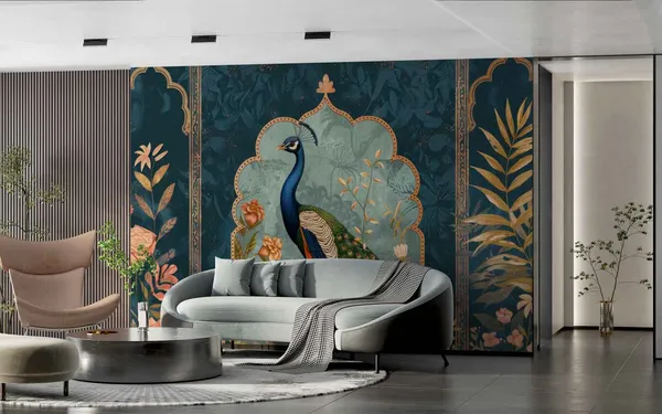 Garden_Arch_Peacock_Pattern_Wallpaper