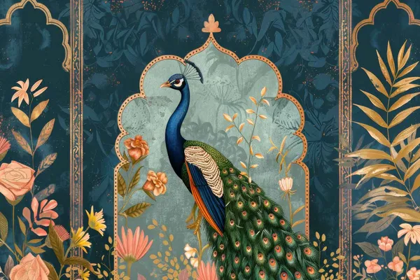 Garden_Arch_Peacock_Pattern_Wallpaper