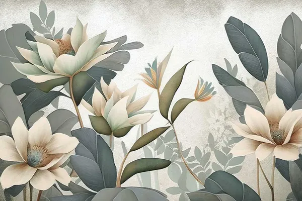 White_And_Gray_Flower_Wallpaper