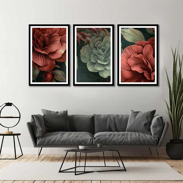 Begonia_3_Piece_Flower_Art_Frame