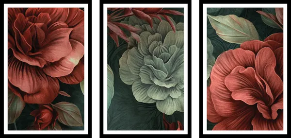 Begonia_3_Piece_Flower_Art_Frame
