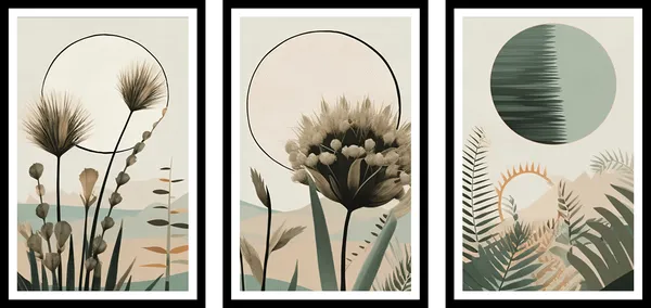 Morden_Style_Flower_3_Piece_Frame