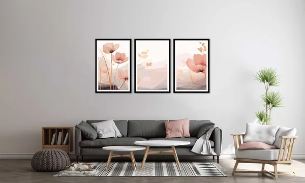 Pink_Floral_3_Piece_Frame