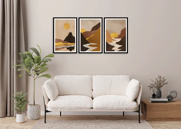 Mountain_And_Sun_3_Piece_Frame
