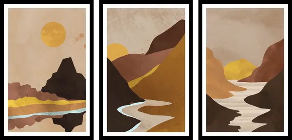 Mountain_And_Sun_3_Piece_Frame
