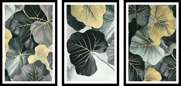 Leaves_and_flower_3_Piece_frame