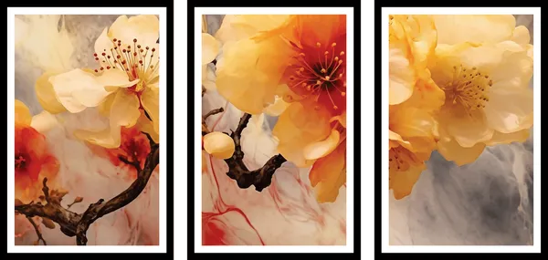 Animal_Flower_3_Piece_Painting
