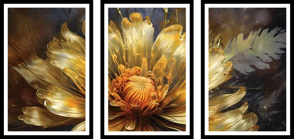 Rose_Leaves_3_Piece_Painting