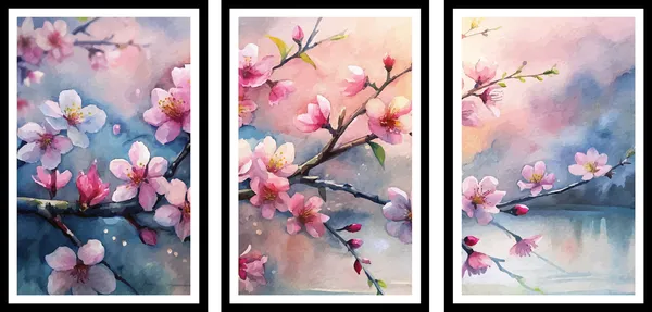 Cherry_Blossom_3_Piece_Painting