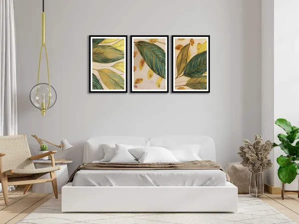Green_And_Gold_3_Piece_Painting