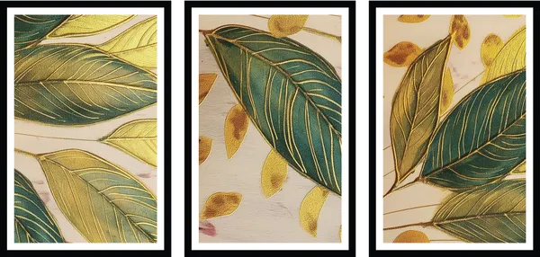 Green_And_Gold_3_Piece_Painting