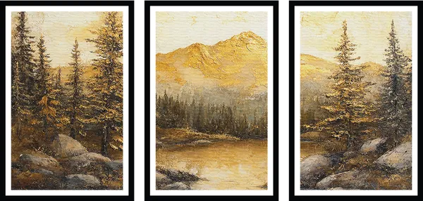 Mountain_With_Tree_3_Piece_Painting