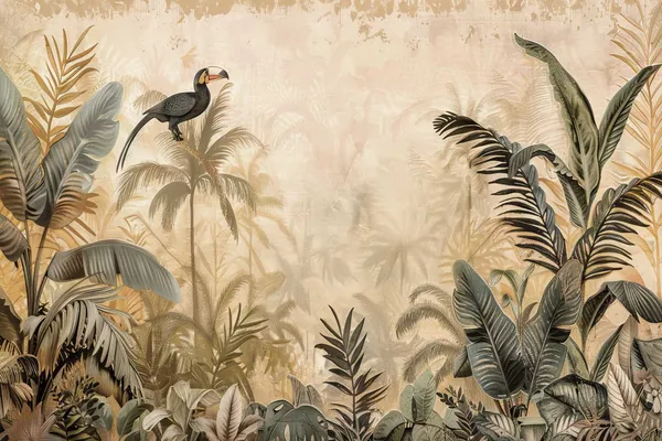 Exotic_Jungle_Toucan_Mural_Wallpaper